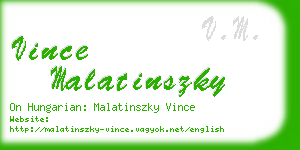 vince malatinszky business card